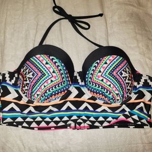 NWT push up bikini top size L multi color
